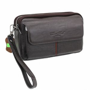 Haute qualité véritable cuir naturel hommes pochette Busin bourse portefeuille cellule Phe cigarette C porte-carte mâle sacs pratiques m6At #