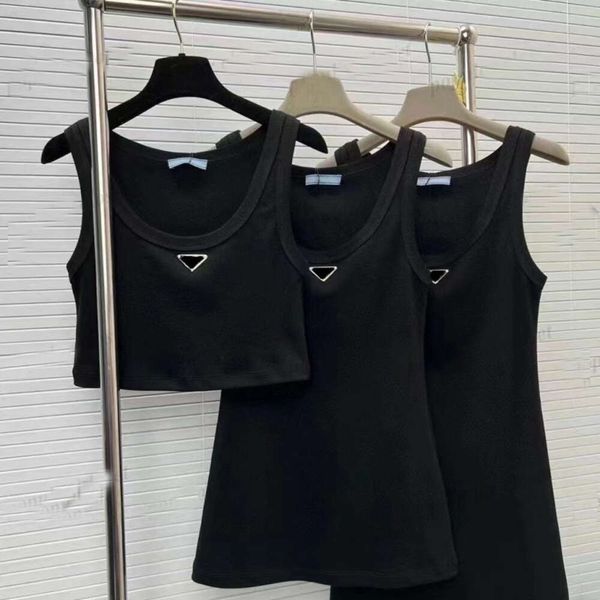 Chicas de alta calidad Camiseta sin mangas Colección de chaleco Chaleco para mujer Vestido de falda Largo Medio Corto Diseñadores Carta Triángulo Blusa sin mangas al por mayor