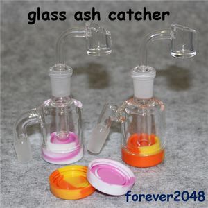 Narguilé Ash Catcher avec 4mm d'épaisseur quartz banger 7ML Silicone Container 14MM joint pour verre bongs pipe à eau ashcatcher