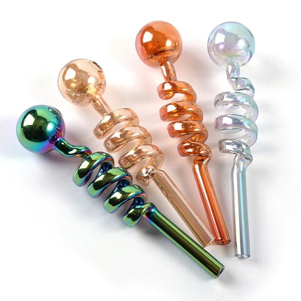 Tuyaux en verre de haute qualité tuyaux fumants en tête pyrex électroplate brûleur d'huile bulle colorée de rotation colorée