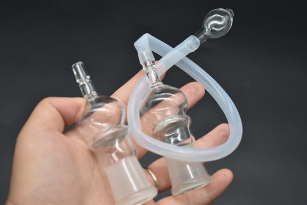 Látigo de vaporizador de vidrio de alta calidad para bong de vidrio látigo de vaporizador de 18 mm con puntas de boca de pantalla de manguera precio barato al por mayor