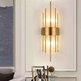 Hoge kwaliteit glazen wand sconce moderne LED -wandlampen AC110V 220V woonkamer slaapkamer lamp Hoogte 65 cm LLFA204LL