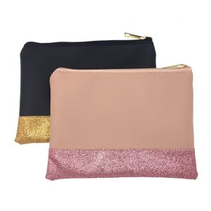 Haute Qualité Glitter Sac Cosmétique Blancs En Gros Brillant PU Embrayage 2 Couleurs Sac De Maquillage 20cmx14cm