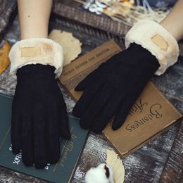 Guantes de alta calidad hombres diseñador para mujer guantes de cuero invierno al aire libre cálido cinco dedos cuero artificial motocicleta guantes para hombre al por mayor AAAA