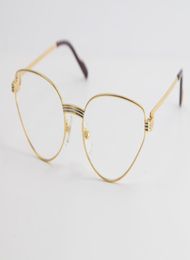 Lunettes optiques dorées de haute qualité pour hommes et femmes, grandes lunettes carrées, design modèle classique, avec boîte 4583350