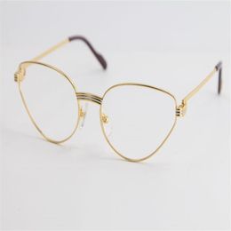 Lunettes optiques dorées de haute qualité pour hommes et femmes, grandes lunettes carrées, Design, modèle classique, avec box321O