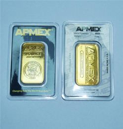 Regalo de lingotes chapado en oro de alta calidad 1 Oz Apmex Gold Bar Non Magnetic 24K Business Collection234e9474419