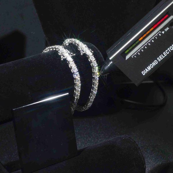 Alta calidad chapado en oro Vvs Moissanite Tennis Chain Pass Diamond Tester Round Brilliant Cut 925 Pulsera de plata