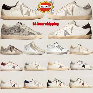 Hoge kwaliteit gouden casual schoenen Designer kleding schoenen Superstar Dirty Super Star Black White Pink Ball Star Dames Mens Des Chaussures Trainers Ademende schoenen