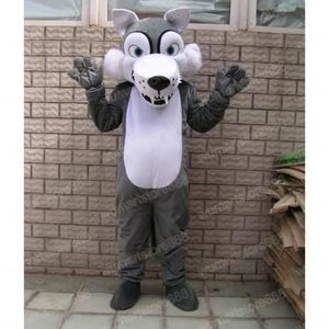 Disfraz de mascota de lobo gris de alta calidad Carnaval Traje unisex Tamaño para adultos Fiesta de cumpleaños de Navidad de Halloween Vestir al aire libre Accesorios promocionales