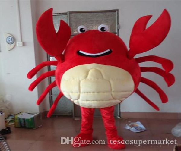 Costume de mascotte de dessin animé de crabe vert et rouge de haute qualité, accessoires d'Halloween, de Noël et d'anniversaire, robe fantaisie 05683244543