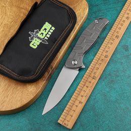 Alta calidad, verde Thorn F95 CUCHILLO PLATABLE DE CUCHILLO K110 Blade TC4 Manija al aire libre CAMBIO DE CAZA DE CABILLA DE FRUTA CUCHILLO EDC Herramientas