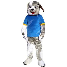 Costumes de mascotte de chien gris de haute qualité Halloween robe de soirée fantaisie personnage de dessin animé carnaval de Noël publicité de Pâques tenue de costume de fête d'anniversaire