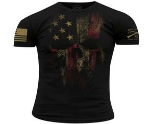 Hoogwaardige gruntstijl Skull American Reaper 20 T -shirt Zwart Brand Kleding Mens Tops Kleding Men039S T -shirt Gym TEE4891675