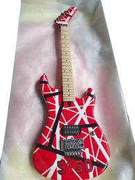 Guitare de haute qualité, guitare 5150, guitare rouge et bande blanche, vendue dans le commerce, livraison gratuite Guitare électrique