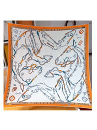 Sucio de seda H de alta calidad Mujeres Diseñador de lujo Gran manta de chal enrollado Cape Regalo Decorativo Squill Silk H 10A 90*90cm