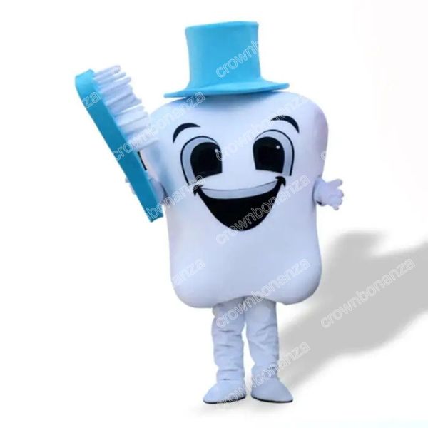 Costume de mascotte de dents personnalisé d'halloween, déguisement de carnaval, fête d'anniversaire, en peluche, de haute qualité