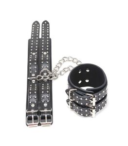 Menottes de haute qualité rivets en cuir main cheville bondage métal bdsm fétiche sm jouets restreint jeux pour adultes jouets sexuels pour couples5160942