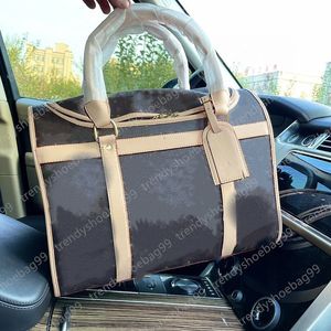 Hoge Kwaliteit Handtassen Mode Vrouwen Monogram Canvas Pet Dog Bag Ademend Mesh Window Rits Duffel Tassen