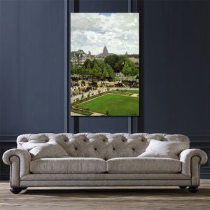 Hoge kwaliteit handgemaakte Claude Monet olieverfschilderij de tuin van de prinses 1867 landschap canvas kunst mooi muur decor