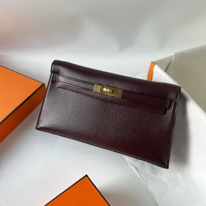 Bolso de mano de cabra de alta calidad 27.5cm Bolso de embrague de cabra elegante para mujer bolso de diseño para mujer TOTE Bolsa de cuerpo cruzado clásico