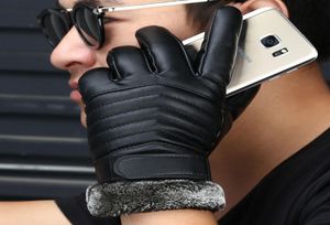 Guantes de moto para hombre de diseño fresco hechos a mano de alta calidad para exteriores, guantes de cuero PU que mantienen el calor para 7820346