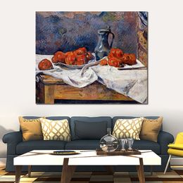 Haute qualité à la main Paul Gauguin peinture tomates et une chope en étain sur une Table moderne toile œuvre décoration murale