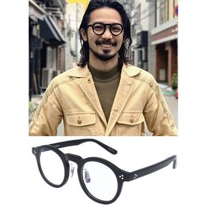 Japon-Corée Rétro-Vintage Hommes Cadre Rond Smallrim Lunettes pur-titane pont de nez 45-25 Italie Importé Plank fullrim unisexe pour Prescription Goggles fullset case