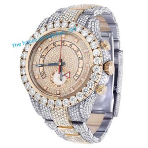 Hoge kwaliteit handgemaakte setting ijskoude mannelijke vrouwelijke luxe fijne sieraden moissanite horloge