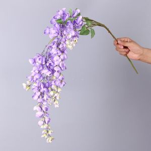 Haute qualité fleurs suspendues vigne mariage décoration soie artificielle glycine décor à la maison neuf couleurs pour choisir