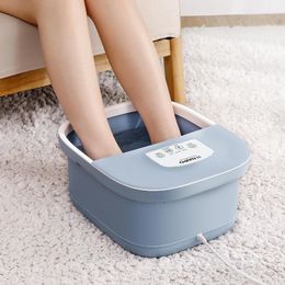 Verwarmde voetspa -badmassager van hoge kwaliteit met rollen om voetspierpijn, automatische elektrische voetspa te verlichten