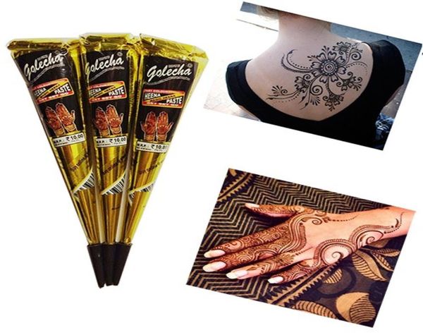 Pintura para tatuaje de Henna de alta calidad para arte corporal, pasta de Henna para tatuaje Natural Inaian para dibujo corporal, tatuajes árabes marrones 4756404