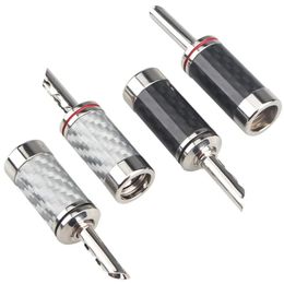 Hifi -hifi BFA Rhodium vergulde bananenplug koolstofvezel audio luidspreker kabel bananenconnector