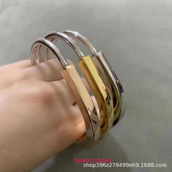 Bracelet de haute qualité de haute qualité de luxe Tifanism T Familys New Lock Bracelet en diamant coloré en argent sterling 925 massif rose 18 carats Go avec boîte d'origine