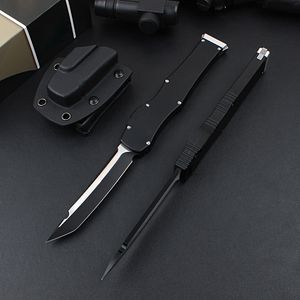 Nouveau couteau tactique automatique haut de gamme de haute qualité D2 lame noire bicolore CNC 6061-T6 poignée couteaux de survie en plein air avec Kydex