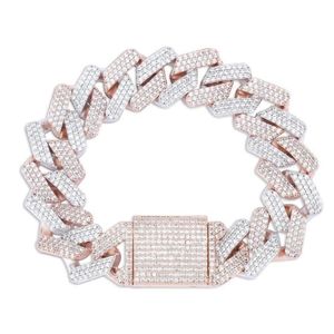 Hoge kwaliteit hiphop armband volledige diamanten nagel hanger armband micro zirconia koperen hanger 4 kleurenset diamant Miami Cu296q