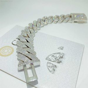 Bracelet Hip Hop de haute qualité, bijoux Vvs Moissanite personnalisés, or scintillant de 26mm, argent Sterling 925 cubain