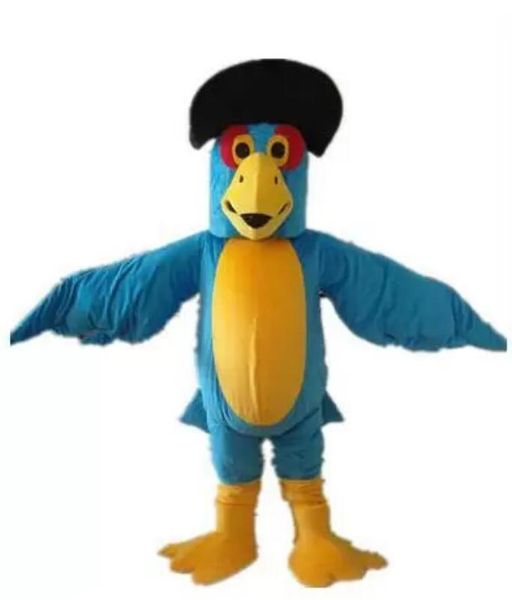 Costume de mascotte de perroquet bleu chaud de haute qualité pour adulte à porter à vendre pour la fête