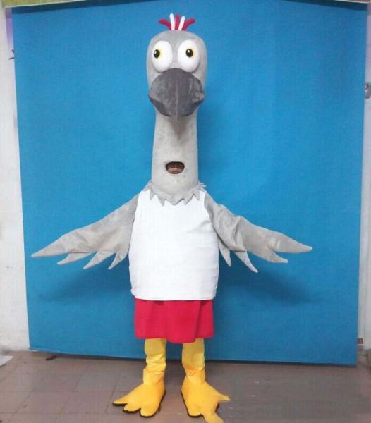 Disfraz de mascota de grúa caliente de alta calidad para disfraz de mascota de pájaro adulto para que lo use un adulto