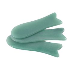 Pierre de jade 100% naturelle, haute qualité, Gua Sha, grattage du visage, Aventurine verte, Quartz, planche de Guasha en forme de poisson, offre spéciale