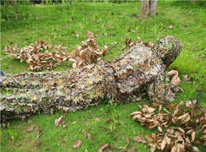 Hoge kwaliteit jagen in de boskleding omvat jas en broek bos vogels ghillie pak kit 3D blad camouflage