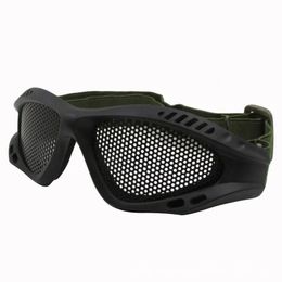 L'exécution tactique de haute qualité de chasse aux lunettes en acier en acier en acier Airsoft Net Lunes Choc de choc Résistance à l'œil Protecteur