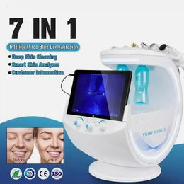 Hoogwaardige Hydra Facial Aqua Peel Dermabrasion Oxygen Jet 7 in 1 Ice Blue Skin Analyzer Hydro Cleansing Machine Blackhead Removal Anti Rimpels Gezichtsapparatuur