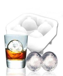 Utensilios de fabricantes de bolas de hielo de alta calidad Gadgets Mold 4 Cell Whisky Cóctel Premium Specas redondas Bar Herramientas de fiesta de cocina Cubo1851464