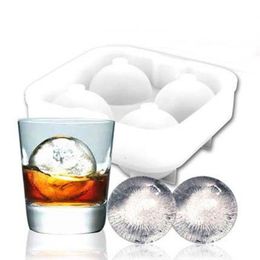 Boules de glace de haute qualité Maker Ustensiles Gadgets Moule 4 cellules Whisky Cocktail Premium Sphères rondes Bar Cuisine Outils de fête Plateau Cube223d