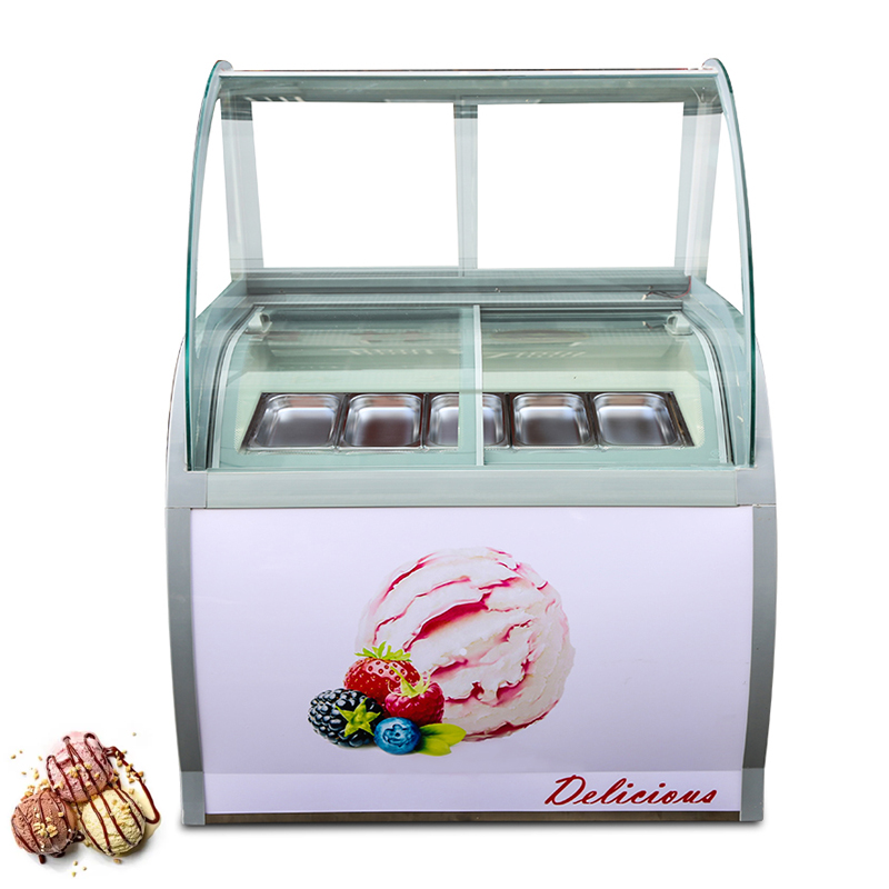 Macchina per la conservazione del gelato di alta qualità 8 barili / 10 scatole Vetrina per gelato Congelatore Vetrina per ghiaccioli 260W