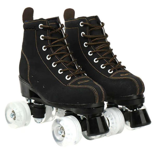 Skates de hielo de alta calidad para mujeres zapatillas de patinador de cuero de cuero de vaca.