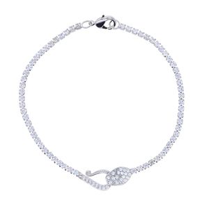 Iced iced Out bling cubic zircon cz to tennis chaîne bracelet women fashion femme chain de serpent à main