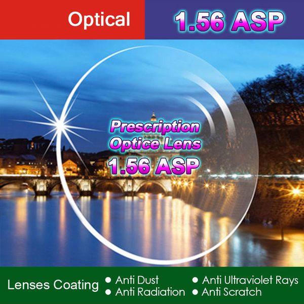 Índice de alta calidad 1 56 1 61 1 67 1 74 lente óptica transparente de visión única HMC lentes asféricas Anti-UV graduadas 2Pcs296D