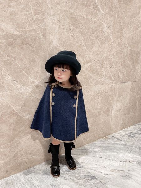 filles de haute qualité filles épaisses poncho printemps à capuche veste en tout-enfant en tout-petit des vêtements pour enfants